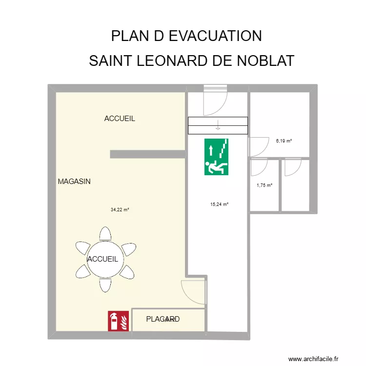 87 SAINT-LEONARD-DE-NOBLAT. Plan de 