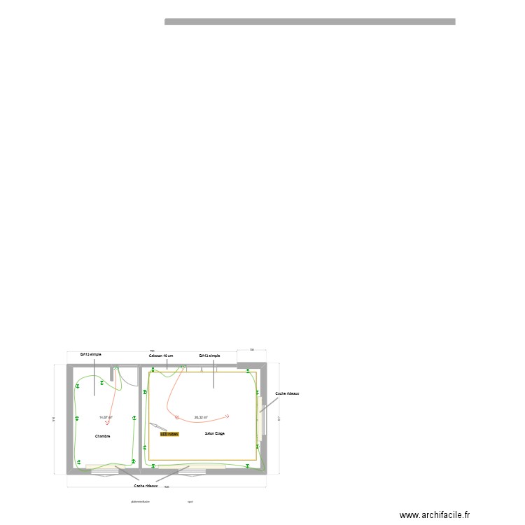 Chambre et Salon Etage - BA13. Plan de 0 pièce et 0 m2