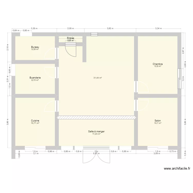 Floor Plan. Plan de 8  et 90 m²