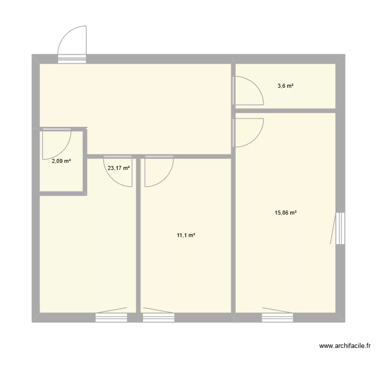 Cabinet 2. Plan de 5  et 56 m²