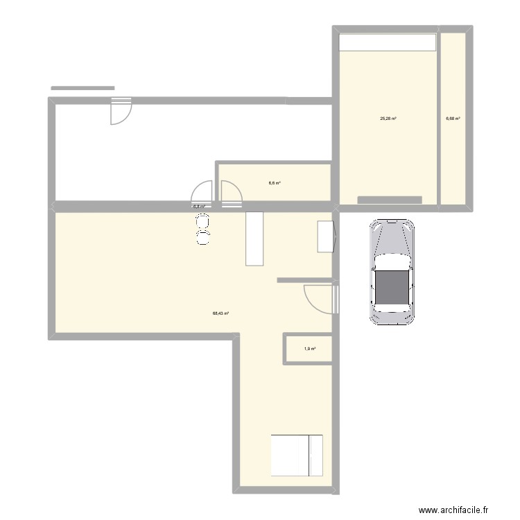 doudou 3. Plan de 6 pièces et 112 m2