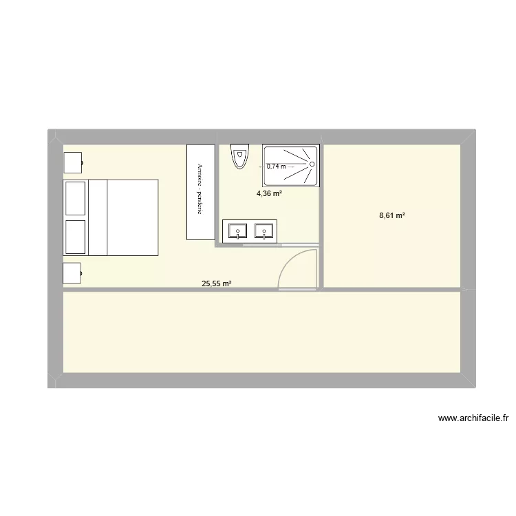 CHAMBRE 1. Plan de 3 et 39 m² CHAMBRE 1. Plan de 3 et 39 m²