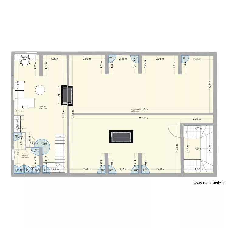 grenier3. Plan de 4  et 143 m²