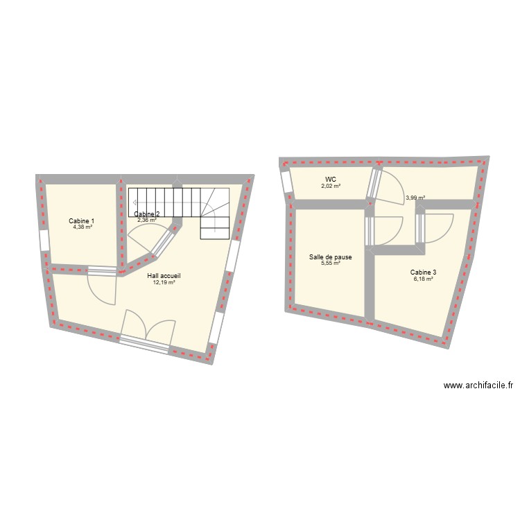 Plan Institut. Plan de 7 pièces et 37 m2