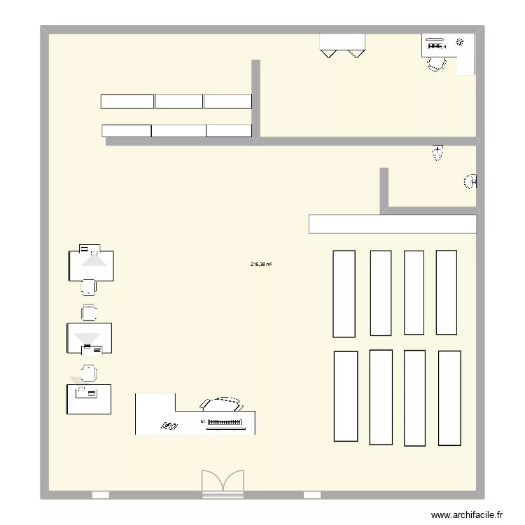 kahina. Plan de 1  et 216 m²