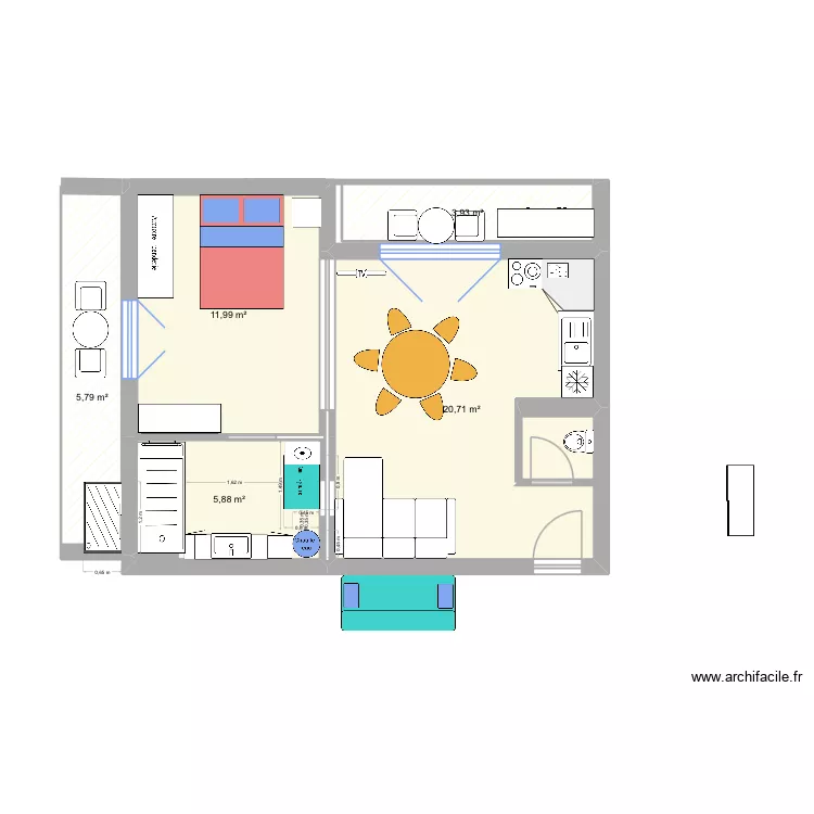 6fourscc. Plan de 5  et 48 m²
