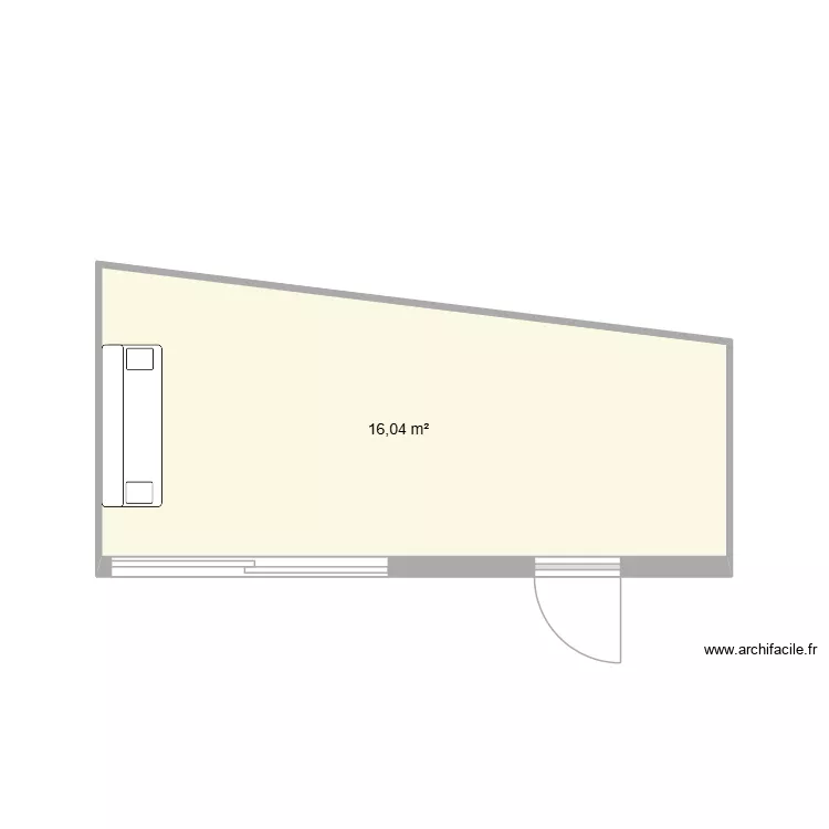 terrasse Serignan. Plan de 1  et 16 m²