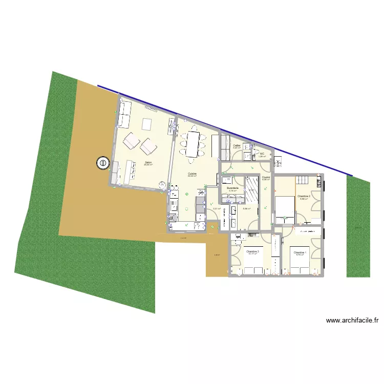 Maison Thomas - projet extension phase 2. Plan de 