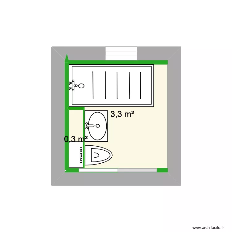 salee de bain. Plan de 2 et 4 m² salee de bain. Plan de 2 et 4 m²