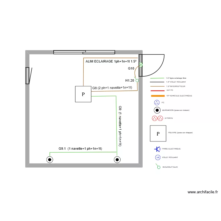 FABIEN eclairage. Plan de 1  et 16 m²