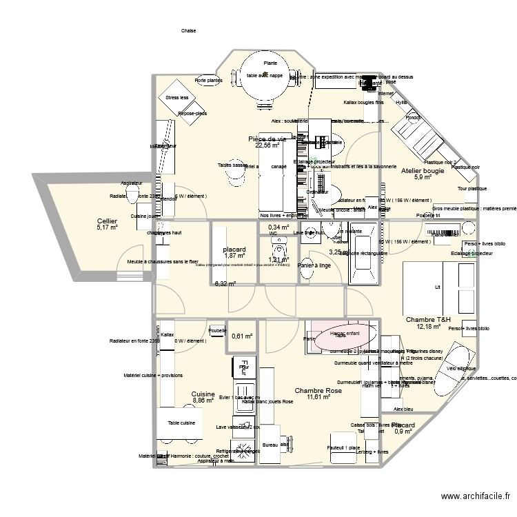 Mon plan. Plan de 13 pièces et 81 m2