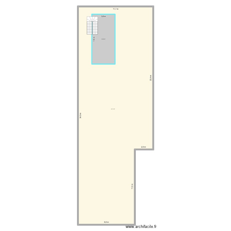 Test. Plan de 2 pièces et 395 m2