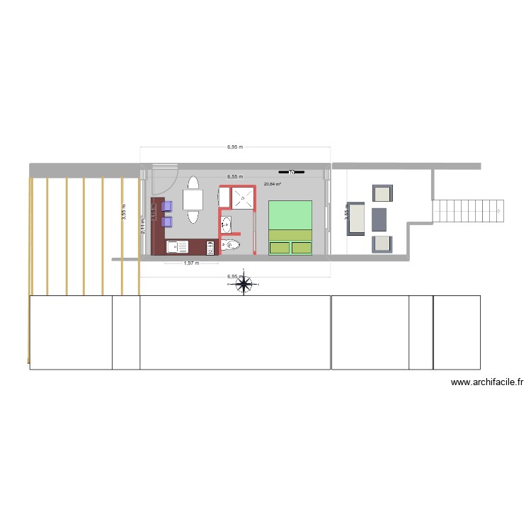 Studio Ti Kaz 3. Plan de 0 pièce et 0 m2 Studio Ti Kaz 3. Plan de 0 pièce et 0 m2