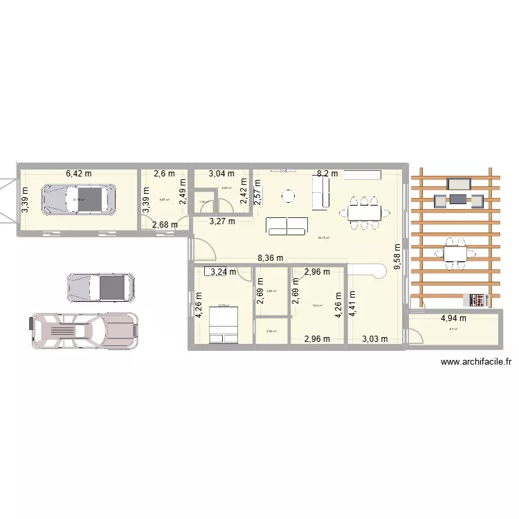 BETTY 1. Plan de 10  et 144 m²