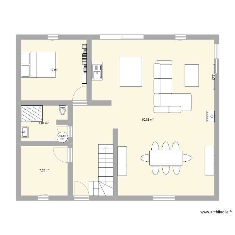 homev1. Plan de 4 pièces et 85 m2