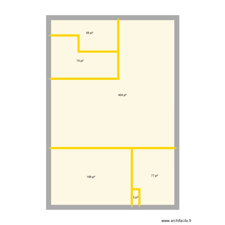 Salon idées 2. Plan de 6 pièces et 71 m2