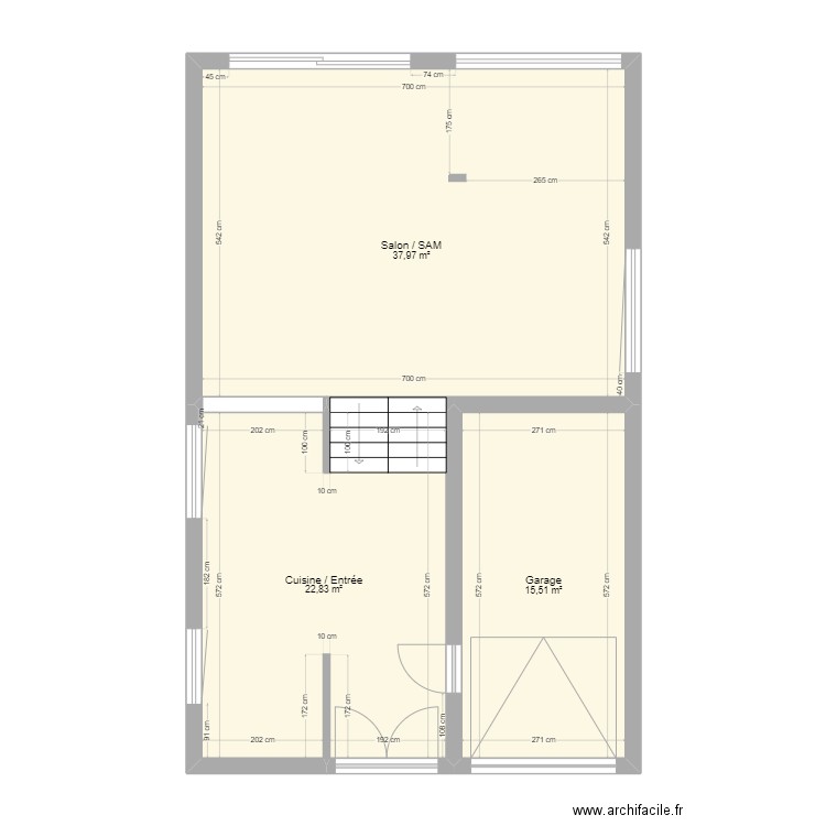 PINS RDC Location 2024. Plan de 3 pièces et 76 m2