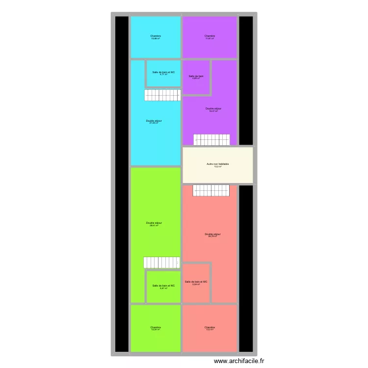 SU Comble duplex. Plan de 