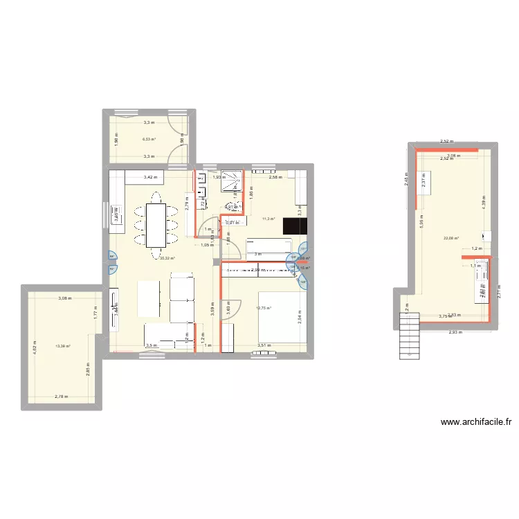 Maison S vf. Plan de 