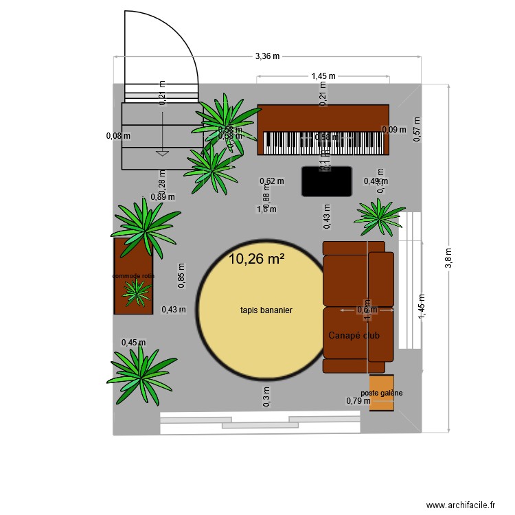 JARDIN D'HIVER. Plan de 1 pièce et 10 m2