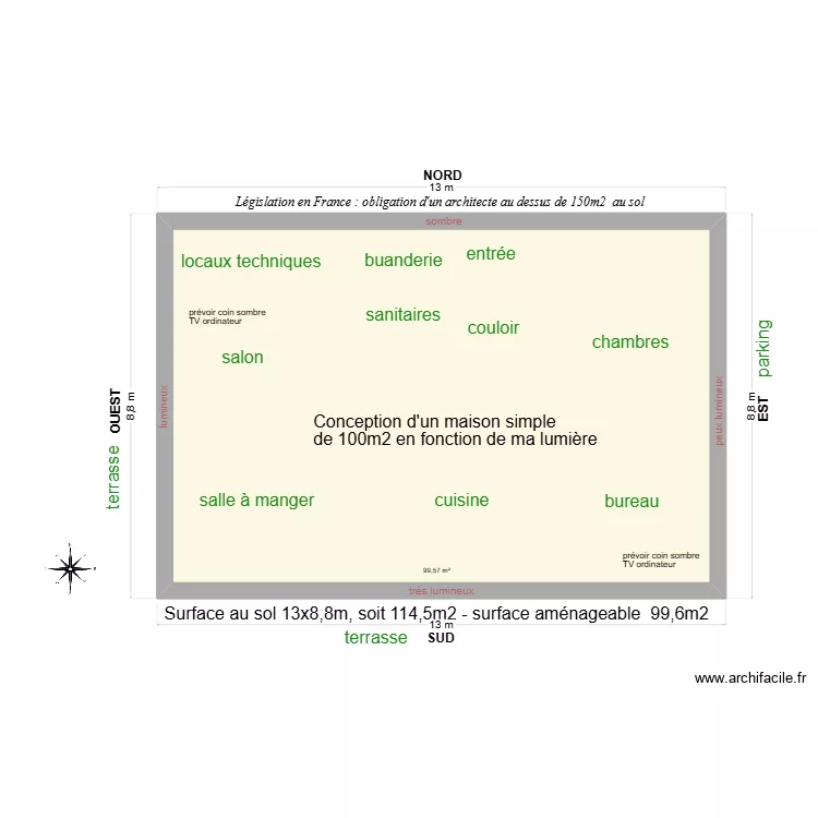 Maison Sud 100m2 02. Plan de 