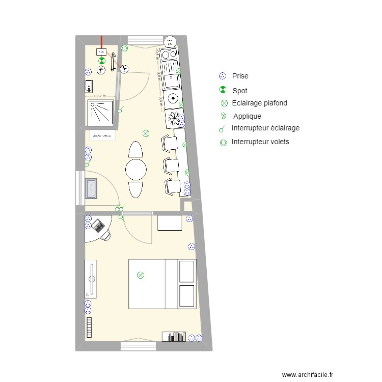 Petit appart Elec 2. Plan de 0 pièce et 0 m2