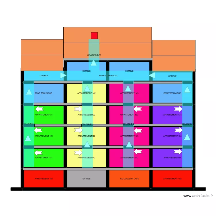 PLEIN SUD/CAMIERS. Plan de 