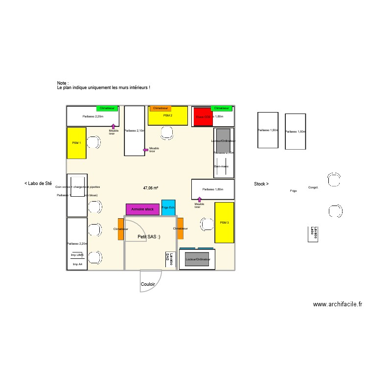 Plan MAT Final Petit SAS Lecteur non déplacé. Plan de 1 pièce et 47 m2