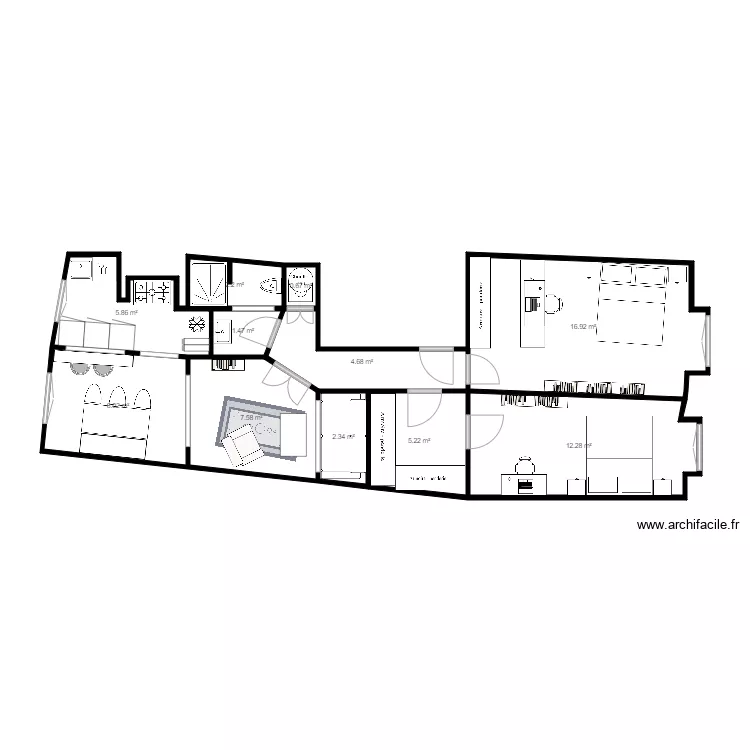 FRESCA v1. Plan de 11  et 67 m²