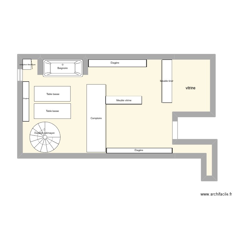 Plan salon. Plan de 1 pièce et 41 m2