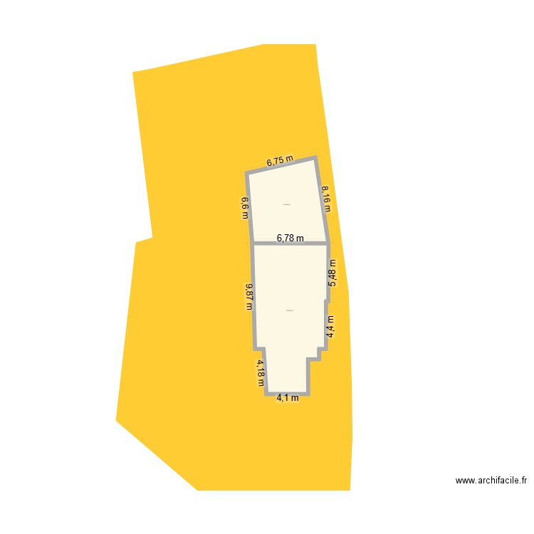 maison 1. Plan de 2 pièces et 124 m2