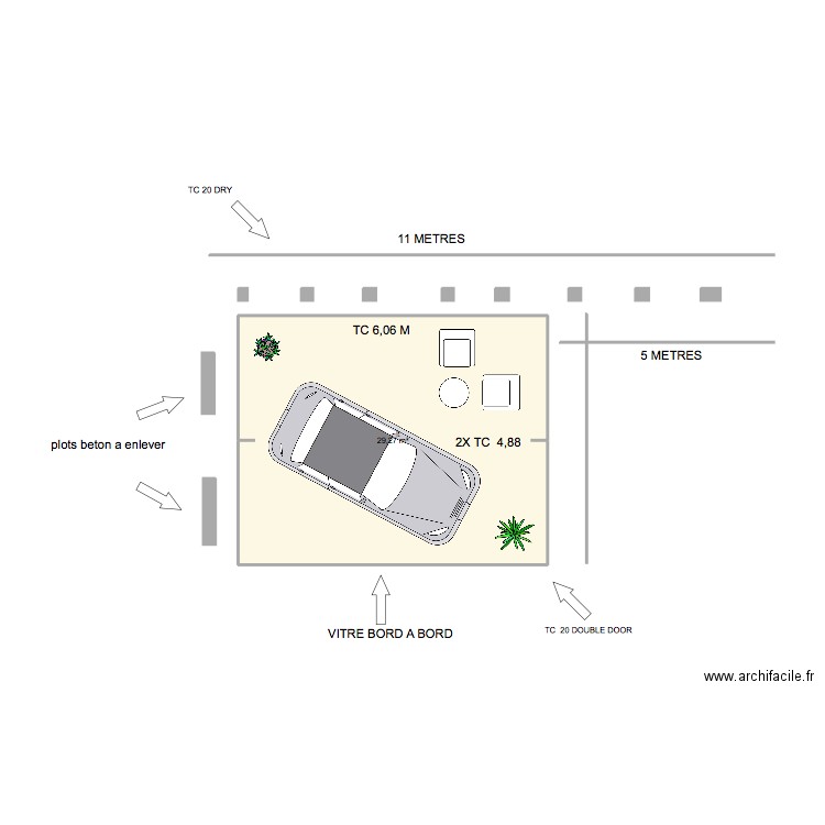 GBH AUTOMOBILE. Plan de 1 pièce et 29 m2