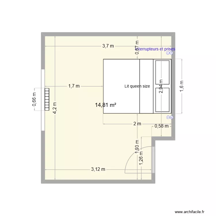 Ch. Karine. Plan de 1  et 15 m²