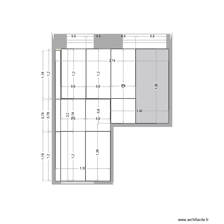 PLAN SDB option 3. Plan de 1 Pièce et 7 m² PLAN SDB option 3. Plan de 1 Pièce et 7 m²