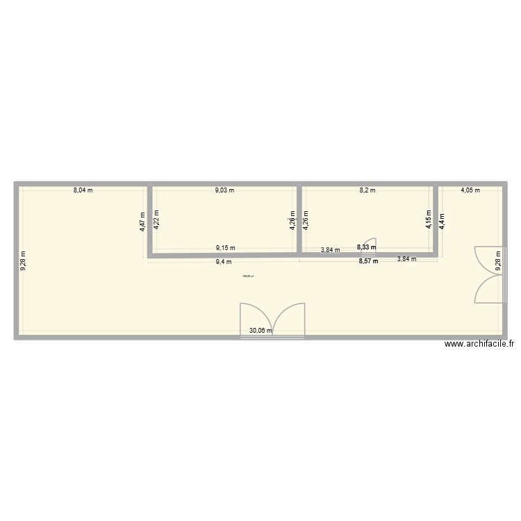 cave. Plan de 2 pièces et 271 m2