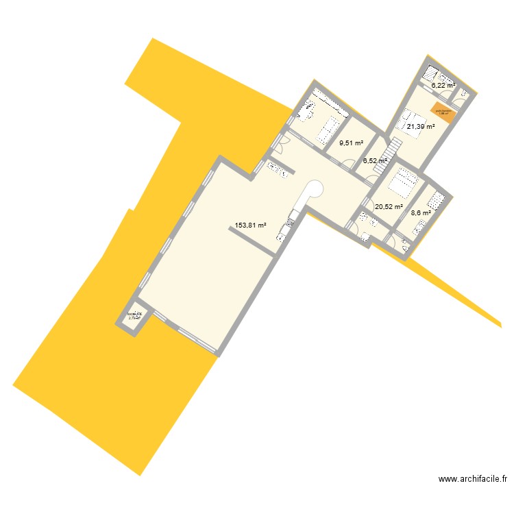 plan ID 5. Plan de 14 pièces et 296 m2