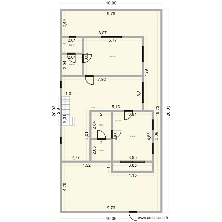MON PROJET 2. Plan de 9 pièces et 182 m²