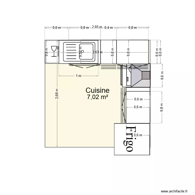 Cuisine Maman. Plan de 0 pièce et 0 m2 Cuisine Maman. Plan de 0 pièce et 0 m2