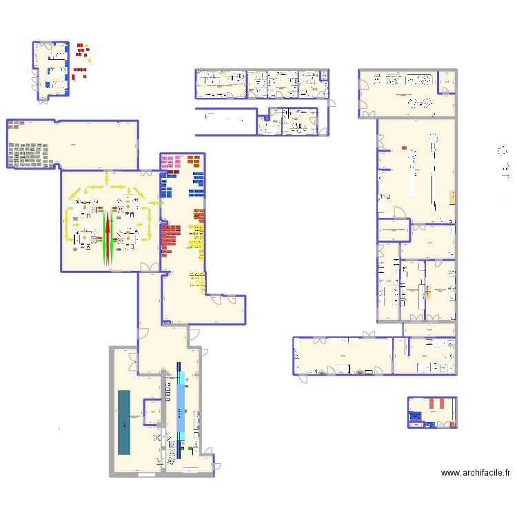 Projet Cuisines HL v33. Plan de 32 pièces et 1343 m2