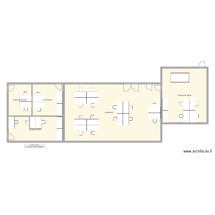 Implantation contrôle. Plan de 5 pièces et 189 m2