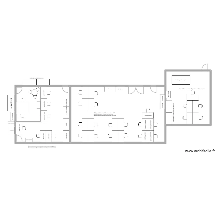Implantation contr&ocirc;le. Plan de 4  et 190 m²