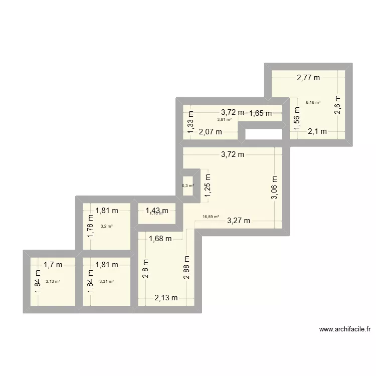 salouel. Plan de 8 pièces et 38 m²