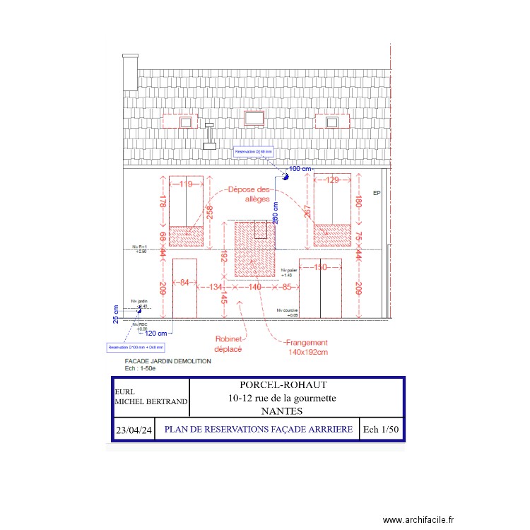 PORCEL reservations facade arriere . Plan de 0 pièce et 0 m2