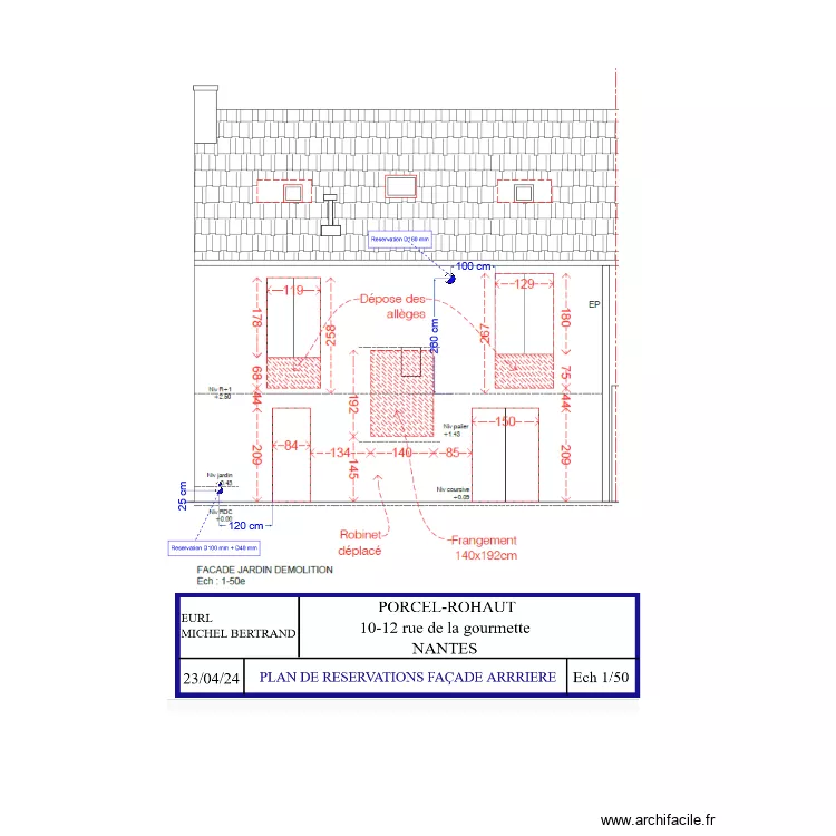 PORCEL reservations facade arriere . Plan de 