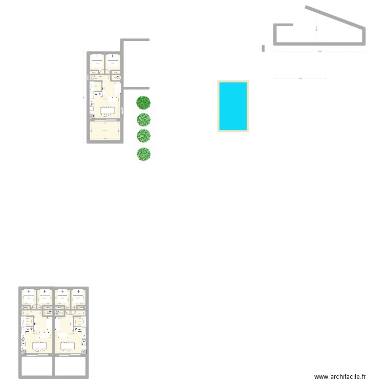 chalet 5. Plan de 22 pièces et 140 m2