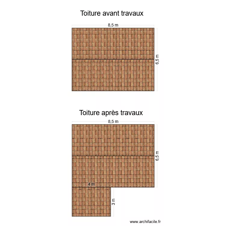 Toiture Val de Chavagne. Plan de 