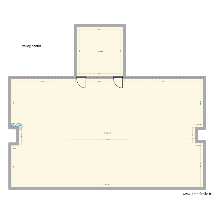 Valley center. Plan de 2 pièces et 247 m2