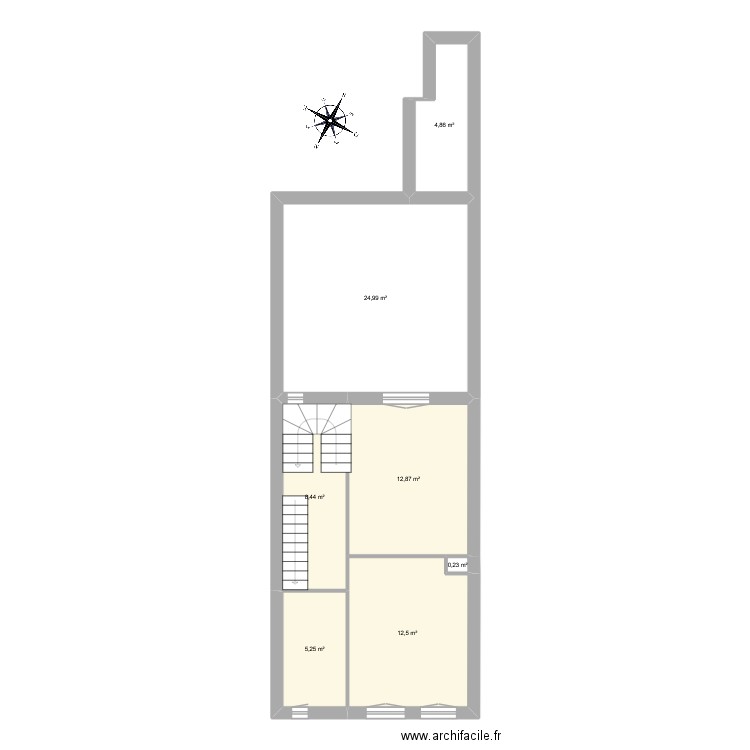 ETG GOUPIL. Plan de 7 pièces et 69 m2