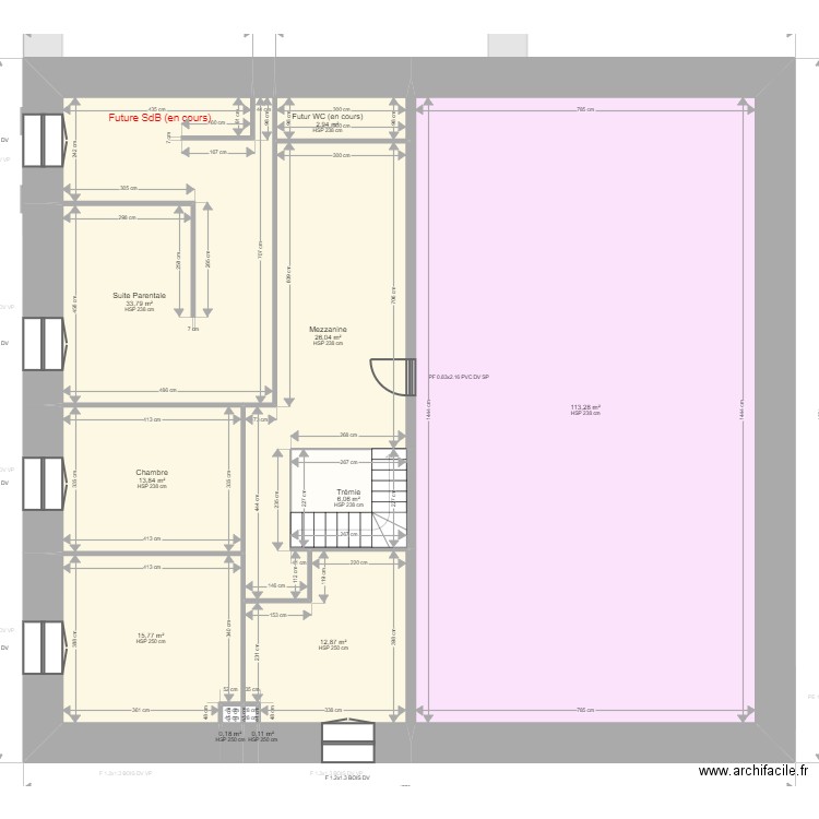 MARSAUD / VERVIN. Plan de 18 pièces et 495 m2