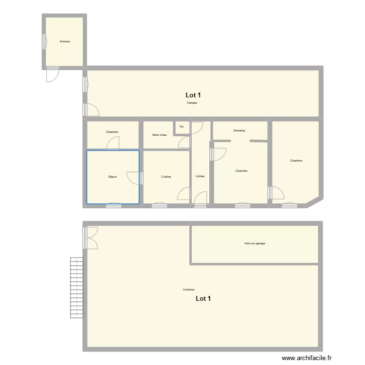 RDC Giez lot n&deg;1. Plan de 